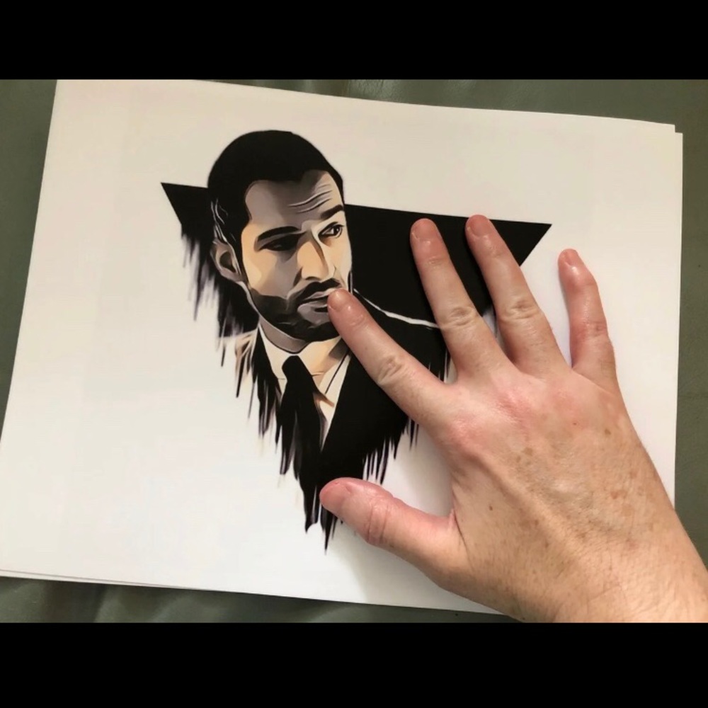 LUCIFER(Netflix Tom Ellis)NOIR ART PRINT - Picture 2 of 2
